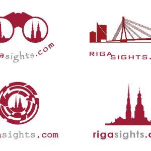 "Rigasights" logo skices